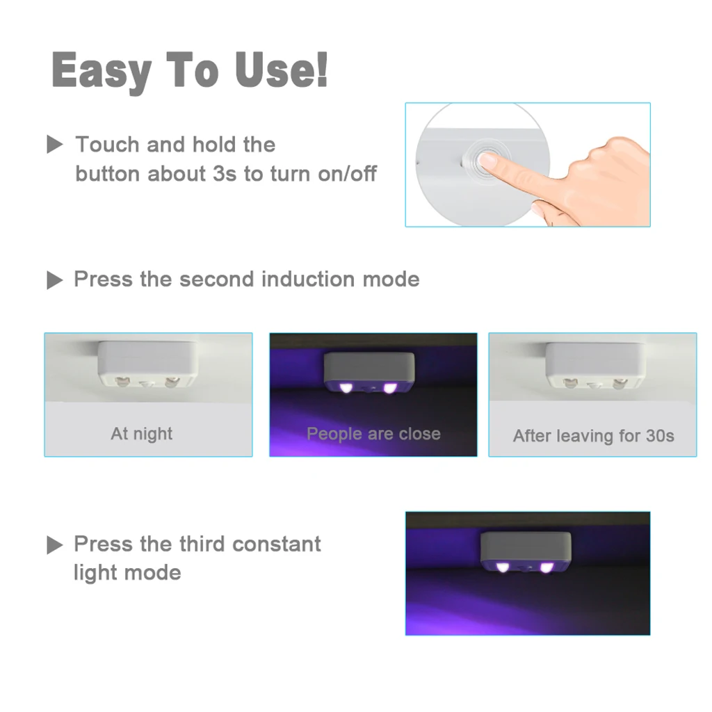 2x Ultraviolet Germicidal Lamp UV Sterilizer Light Disinfection for Home Enegy Saving Black Light Violet Lamps Lighting