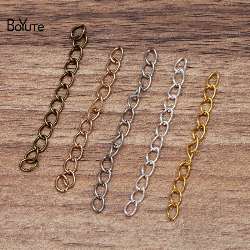 

BoYuTe (1000 pieces/Lot) 5CM Length Metal Iron Extension Tail Chains Diy Hand Made Chain Accessories for Jewelry Making