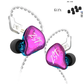 

Auriculares internos KZ ZST X 1BA + 1DD, Auriculares deportivos de graves HIFI con Cable plateado, auriculares KZ ZSTX ZSN