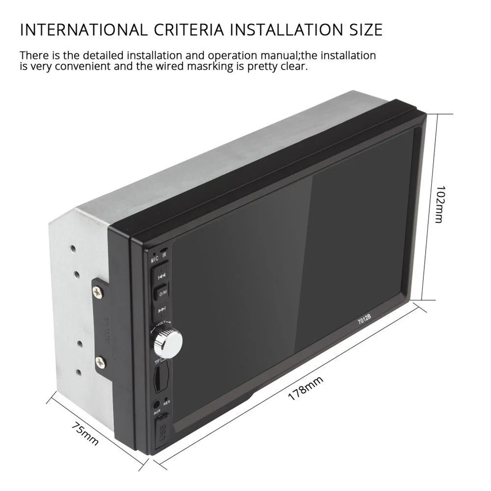 7012B 7 дюймов 2 DIN Bluetooth Сенсорный экран автомобиля стерео радио MP5 плеер FM MP3 плеер USB AUX вход громкой связи ISO штекер мини карта памяти TF