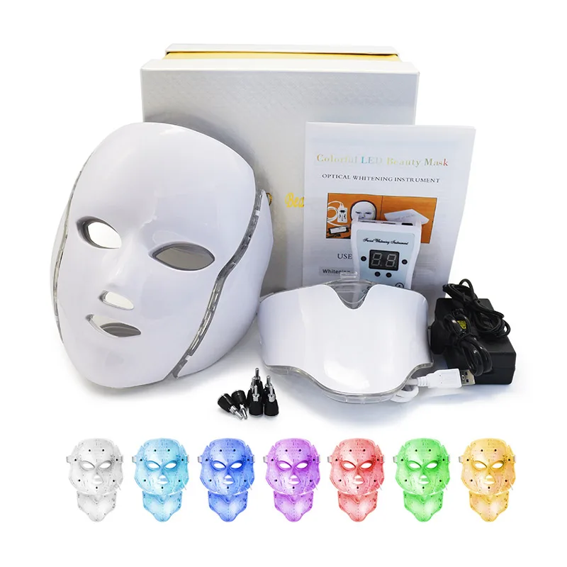 LED Face Mask 7 Color Light Therapy Facial Mesotherapy Rf Lifting Machine Anti-Wrinkle Rejuvenation Facial Beauty Mask