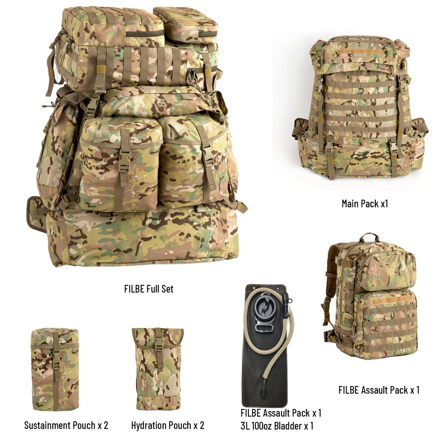 Akmax Military Backpack Filbe 80l Army Rucksack Tactical Backpack For
