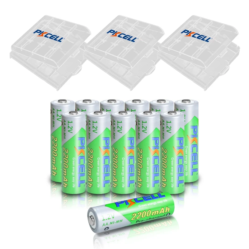 12 X батарейки PKCELL AA металл гидридных или никель 1 2 V 2200 мА/ч с низким уровнем