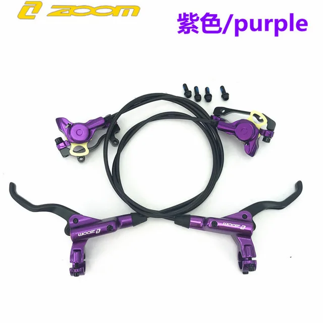 purple set of Аутентичный зум HB875 горный велосипед передний и задний масляный диск масляный тормозной диск дисковое масло давление Дисковая тормозная система - Цвет: purple set of