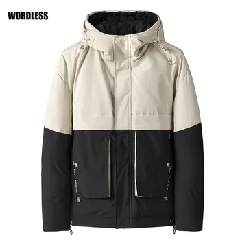 

Mens Winter Warm Jackets Stand Collar Zipper Thick Coats Down Fleece Parkas Outwear Casual Hooded Brand Clothing campera hombre