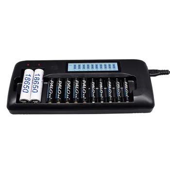 

12 Slots LCD Display Smart Battery Charger for 1.2V AA/AAA Ni-MH Ni-Cd Rechargeable Battery 9V Ni-MH Ni-Cd Li-ion Battery #G3