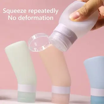 

4Pcs 60/90ml Travel Empty Silicone Travel Kit Packing Bottle For Lotion Shampoo Bath Small Sample Containers Leakproof