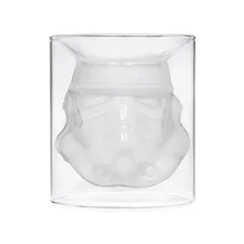 Звездные войны Белый воин пивное стекло оригинальность двойная прозрачная стена молочный чай кофе латте чашки личности барный винный стекло