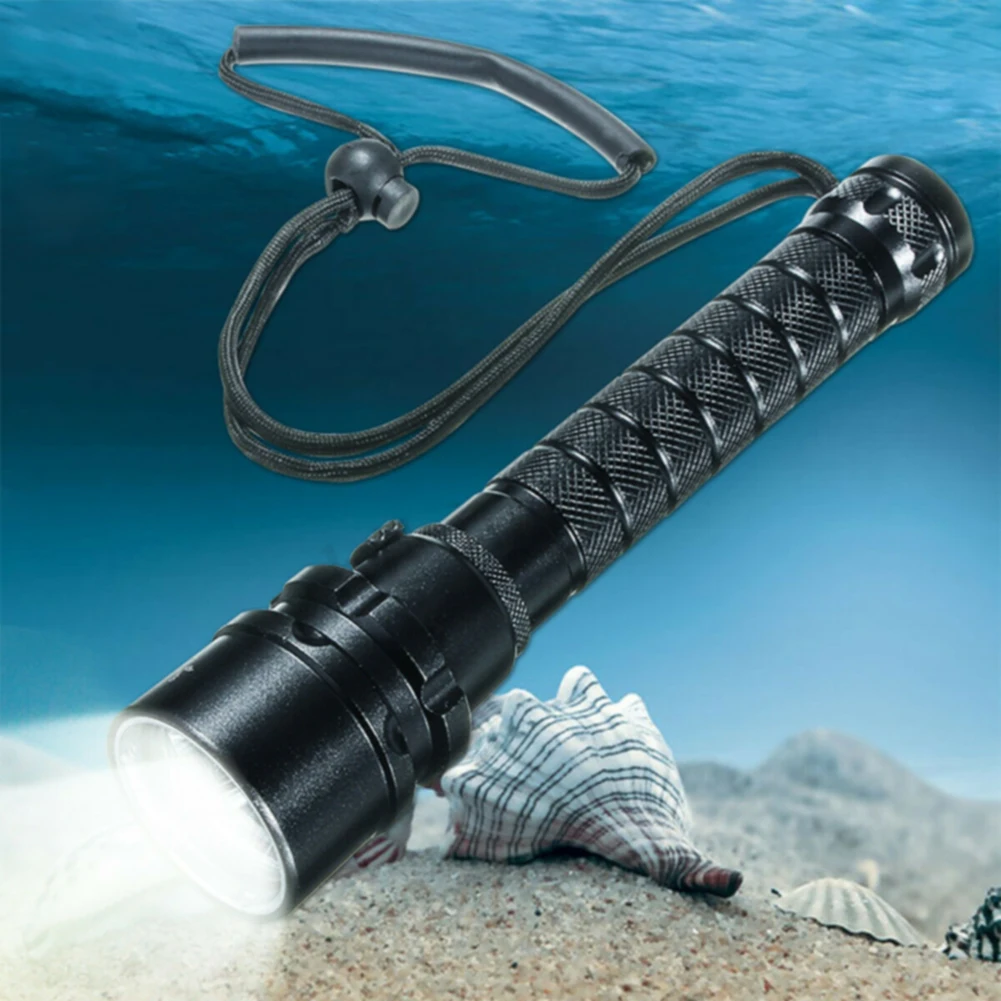 Aluminium Alloy Lamp Stable Camping Glare Underwater Torch Outdoor Travel Anti Slip Portable Diving Waterproof LED Night Fishing
