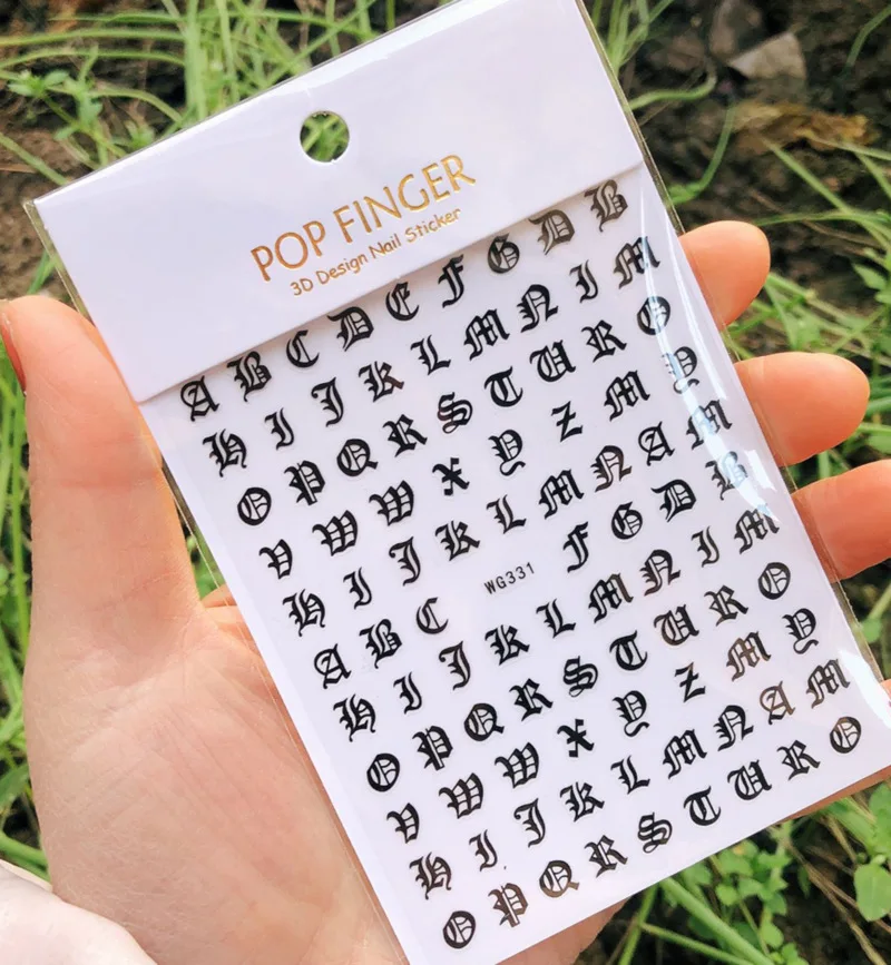 1PCS Multi-Color Laser Reflective Alphabet Nail Art Sticker Kit