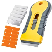 Aliexpress - Tint Wrap Glue Squeegee Remover Cleaner Ceramic Glass Car Window Viny Film Sticker Cleaning Razor Scraper + 10pcs Razor Blade