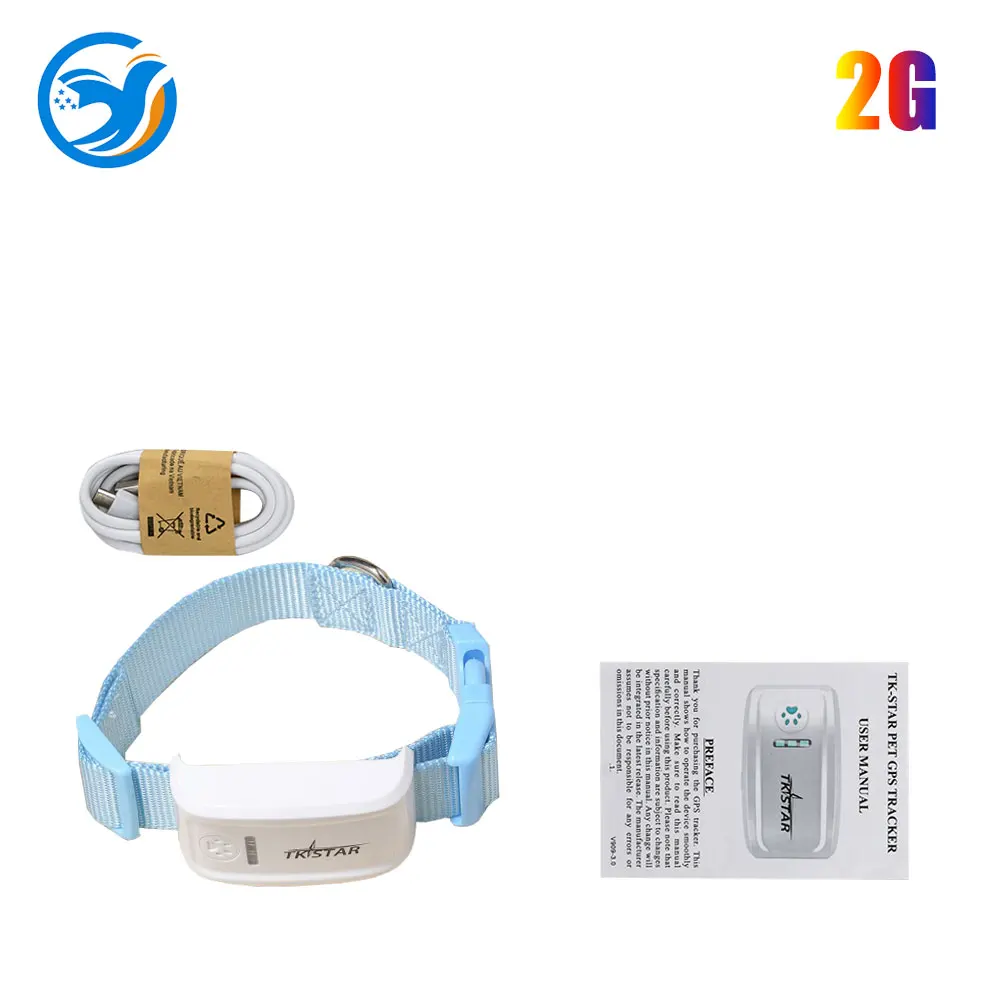Blue No Box Dog gps для собак realtime tracking TKSTAR TK909 Geo-fence mini gps tracker dog Collar GPS auto free tracking bracelet locator - Цвет: Blue No Box