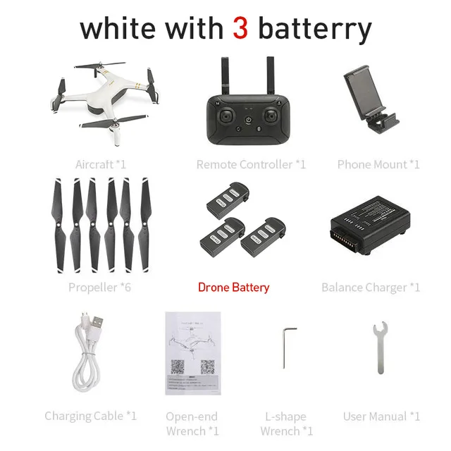 Подлинный JJRC X7 двойной gps 5G WiFi и 1080P универсальная камера 25 минут время полета Радиоуправляемый Дрон профессиональная аэрофотосъемка крутая - Цвет: White 3 battery