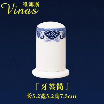 Toothpick Holder В китайском стиле керамический посуда тушью Jiangnan Золотая инкрустированная фарфоровая десертная тарелка Стейк Салат закуски, торт посуда - Цвет: Toothpick Holder