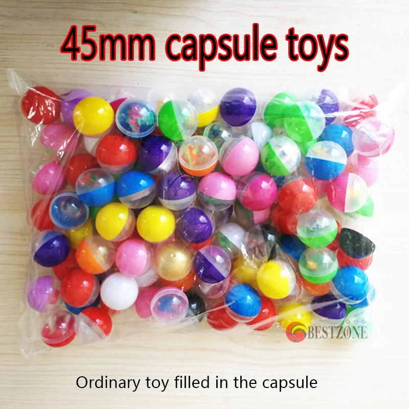 50Pcs/lot 45mm Vending Capsules with Toy inside Rubber or Plastic Figure Dolls for Vending Machine