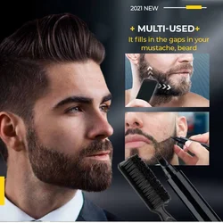 Stylo à barbe et brosse pour barbier, outil de réparation de la moustache masculine, outil efficace pour améliorer les poils du visage, imperméable, résistant à la sueur 