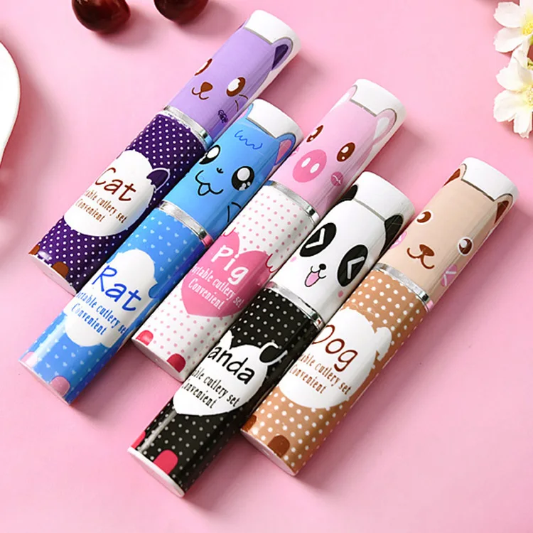 Portable Chinese-style Tableware Three-piece Set Stainless Steel Cutlery Chopsticks Spoon Fork Tableware Set Wholesale