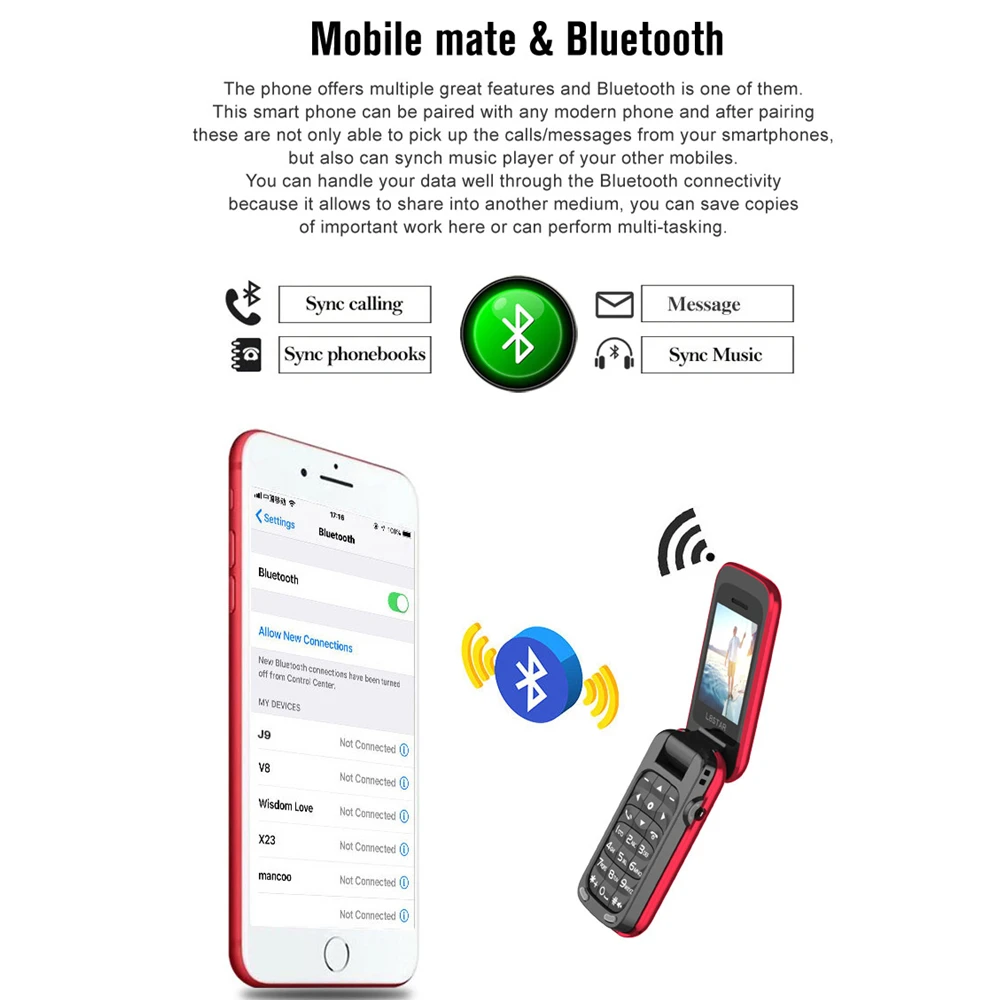 L8star BM60 мини флип музыкальный телефон Bluetooth циферблат мобильный телефон fm-радио волшебный голосовой чейнджер 3,5 разъем для наушников Mp3 музыкальный плеер