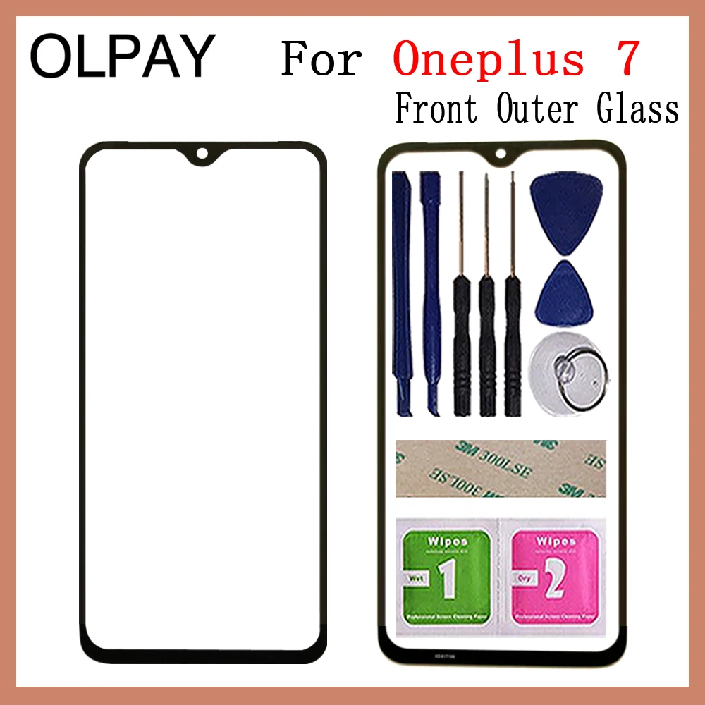 Мобильный сенсорный экран внешнее стекло для Oneplus 5 5T 6 6T 7 сенсорный экран сенсор Передняя панель дигитайзер стеклянная крышка Замена