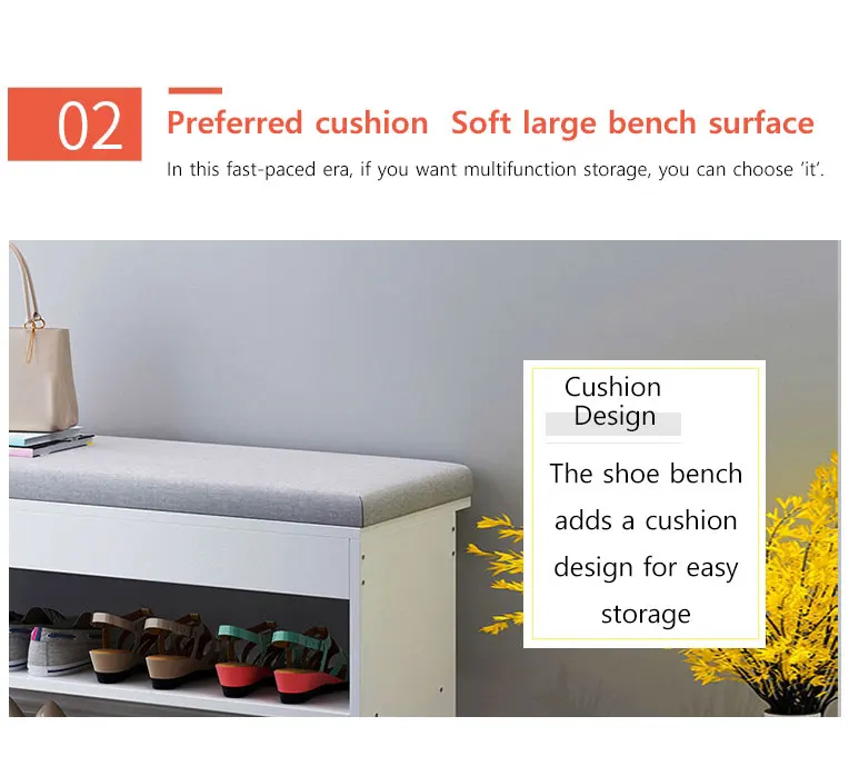 Nordic Creative Entrance Shoe Bench Storage Stool Multi-function Double-layer Shoe Rack Living Room Sofa Stool