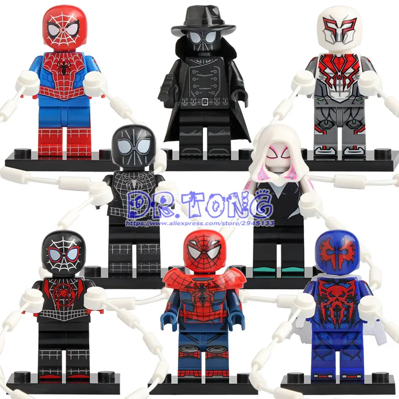 

50pcs Building Blocks Ultimate Spider-Man Into the Spider-Verse Web Of Shadows Gwen Stacy Figures For Children Gift Toys KT1016