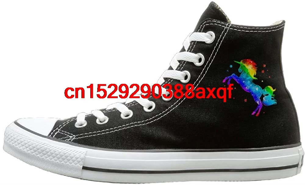 

Unisex Casual Shoes Boys and Girls Sports Shoes Rainbow Unicorn Canvas Shoes High Top Sport Black Sneakers Unisex Style