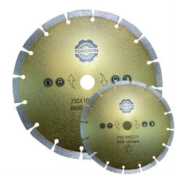 TORGWIN – disque de meuleuse d'angle en diamant, diamètre 230 MM, utilisé pour travailler avec la pierre, le granit et le béton sans refroidissement forcé 