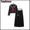 Basic JK uniform dress orthodox black Guanxi Lapel improved white three sailor suit Japanese summer student SCHOOL UNIFORM suit 3
