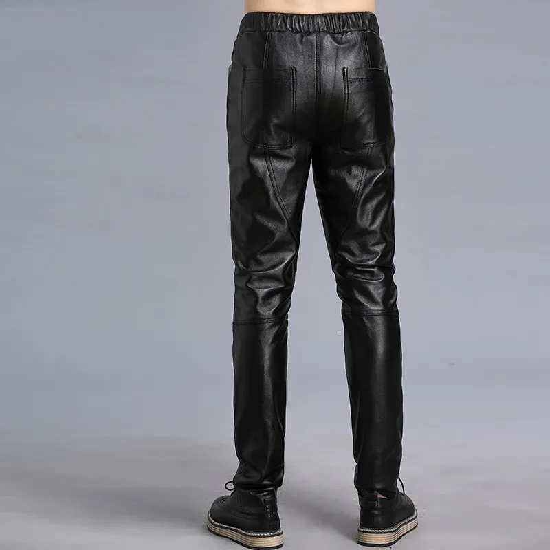Real Leather Man Pantalon 2020 Nieuwe Herfst High Street Business Klassieke Harem Mannelijke Broek Biker Slim Skinny Potlood Broek Man Real Leather Man Pantalon 2020 Nieuwe Herfst High Street Business Klassieke Harem Mannelijke Broek Biker Slim Skinny Potlood Broek Man