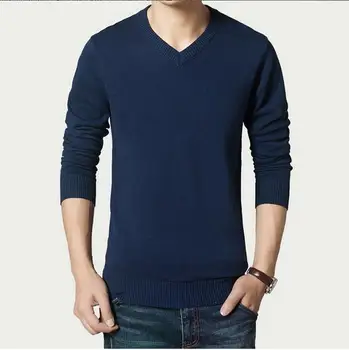 

ZNG 2019New Style Autumn Fashion Brand Casual Sweaters V-Neck Striped Slim Fit Knitting Mens Sweaters Pullovers Men Clothes