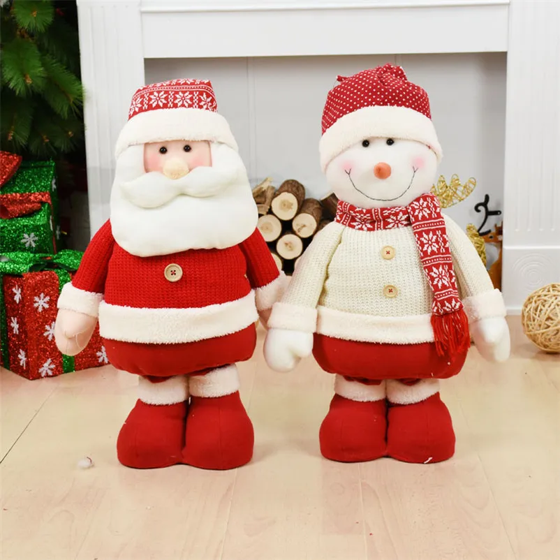 Детский подарок на Рождество, день рождения, 100 см, кукла, рождественские украшения для дома, плюшевые игрушки, красная кукла, выдвижная подставка, фигурки, игрушка Navidad
