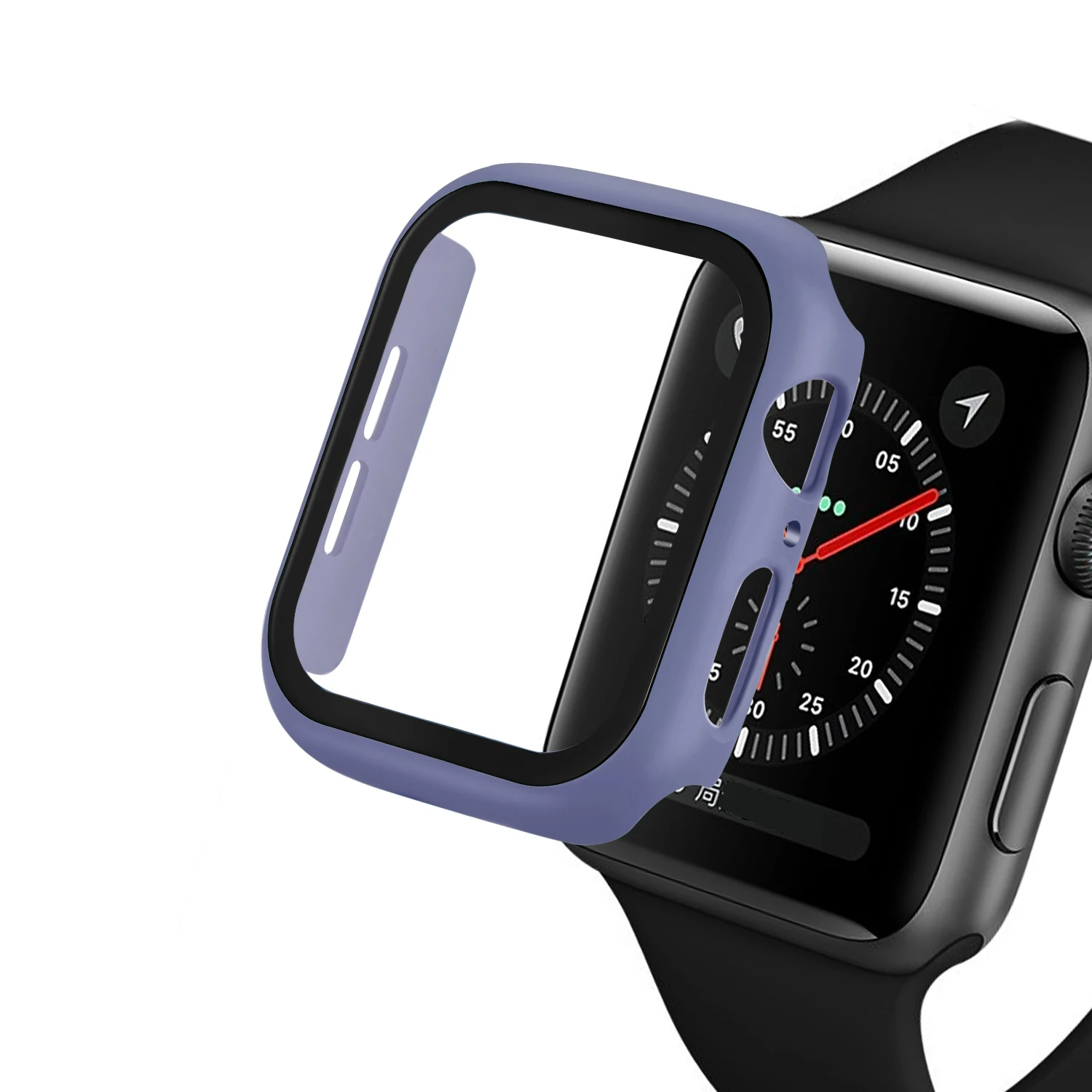 Полное покрытие для Apple Watch серии 5 4 3 2 матовый пластиковый бампер жесткий чехол рамка со стеклянной пленкой для iWatch защита экрана
