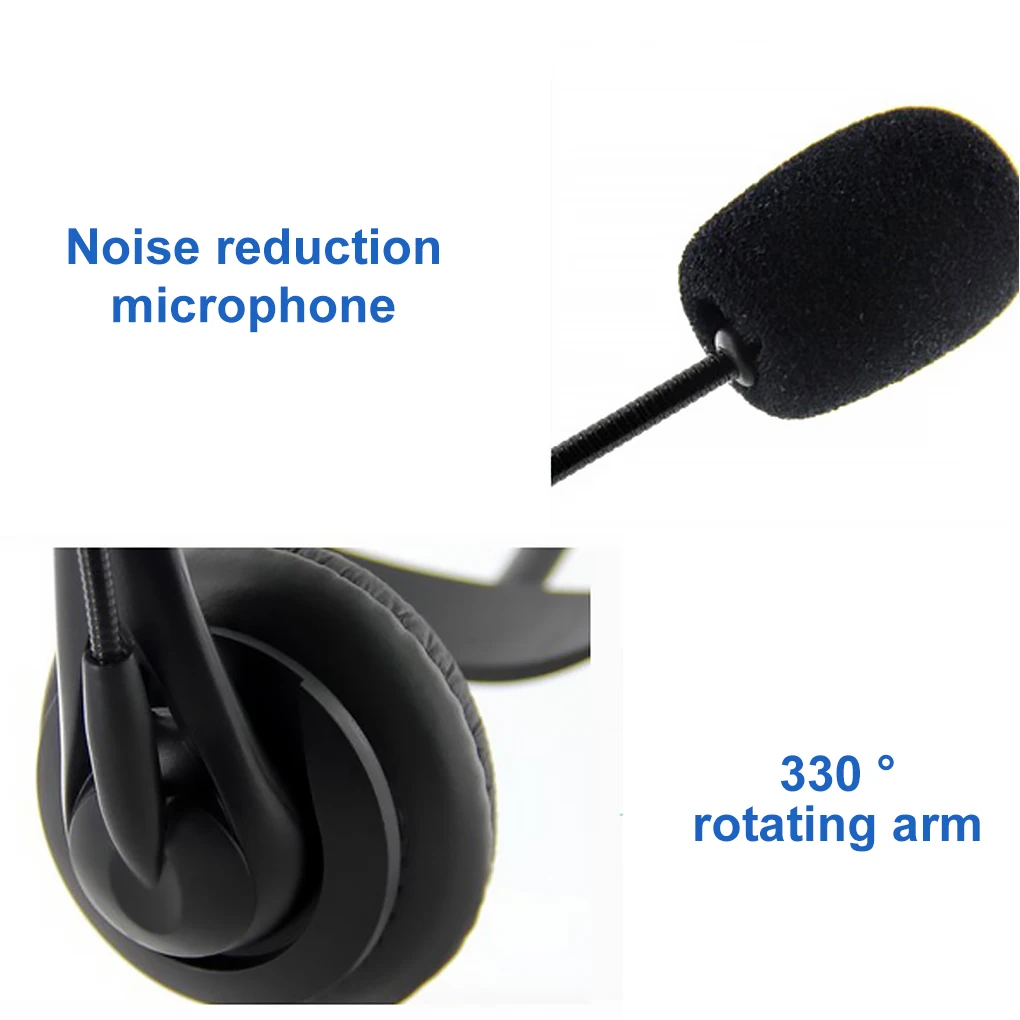 USB Earphone Computer Laptop Wired Headset Gaming Online Chatting Head Mounted Line Control Headphone