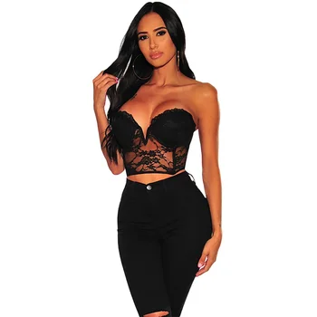 

Tops Bra Chest Crop Tops Women Intimates Sexy Lady Lace Strapless Bras Bustier Wrap Top Boob Tube Bandeau Femme Negro Mujer