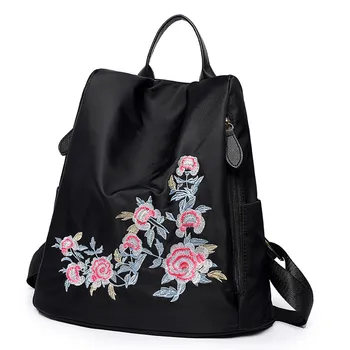 

2020 Luxury Women Ladies Oxford Waterproof Embroidered Large Capacity Backpack School Bag Shoulder Bag For Teenage Girls rucksac