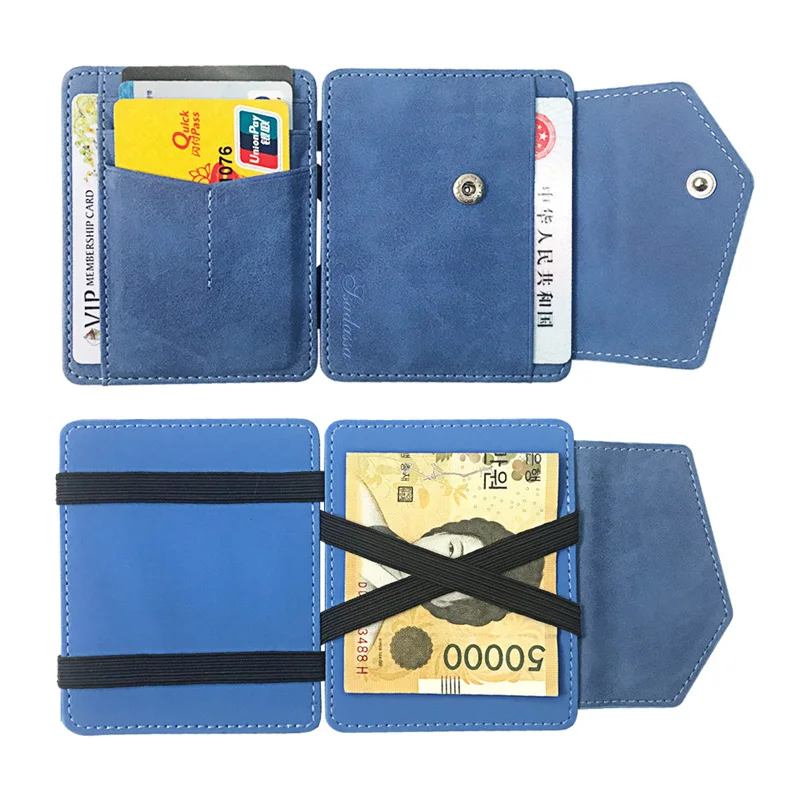 Многофункциональные высококачественные кожаные Волшебные кошельки, модные мужские Зажимы для денег, мини-кошелек, держатель для денег