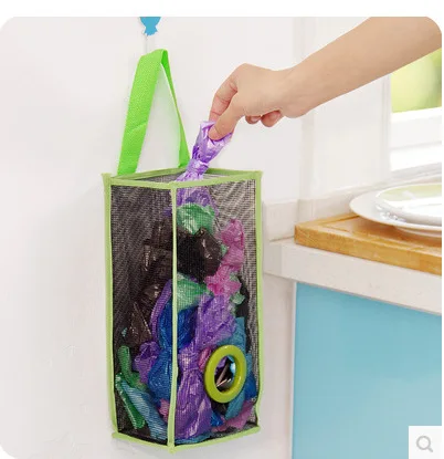Grid Mounted Garbage Bag Storage Bag Extract Bag Plastic Bag Shopping Bag Storage Bag Kitchen Garlic Storage Bag Sub