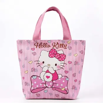 

Beauty PU Leather Hello Kitty Cute Cartoon Pattern Simple Tote Bag Green Shopping Bags for women 2020 Lunch Bag torebka damska