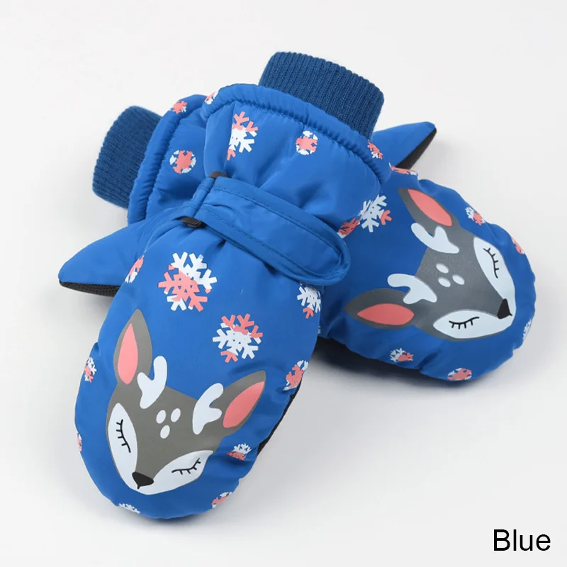 YEABIU/Новые Зимние Вязаные Лыжные перчатки детские теплые перчатки для От 8 до 12 лет мальчиков и девочек, зимние теплые бархатные Утепленные Перчатки - Цвет: blue