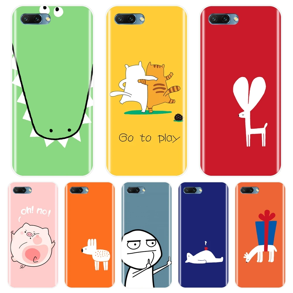 

Pink Pig Cat Back Cover For Huawei Honor 7 8 9 10 Lite Soft Phone Case Silicone For Huawei Honor 8X MAX 10 9 8 7 7S 7X 7A 7C Pro
