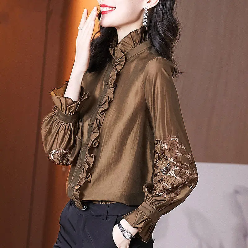 

2023 Spring And Autumn New Design Sense Niche Hong Kong Style Foreign Fashion Bottoming Shirt Long-sleeved Top Women