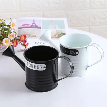 

Simple Iron Watering Pot Gardening Tin Decorative Flower Bucket Iron Sprinkling Kettle Portable Flower Can