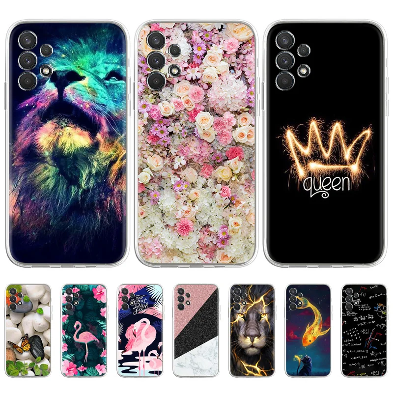 For Samsung A32 Case For Samsung Galaxy A12 A21S A52 A72 A51 A71 Flamingo Soft TPU Silicone 4G 5G A325F A326B Back Cover Fundas