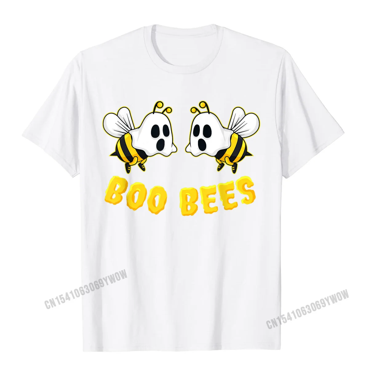 PersonalizedCasual Short Sleeve T Shirt Fall High Quality Crew Neck 100% Cotton Fabric T Shirts Mens T-shirts Birthday  Halloween Boo Bees Ghost Matching Couples Family Funny T-Shirt__666 white