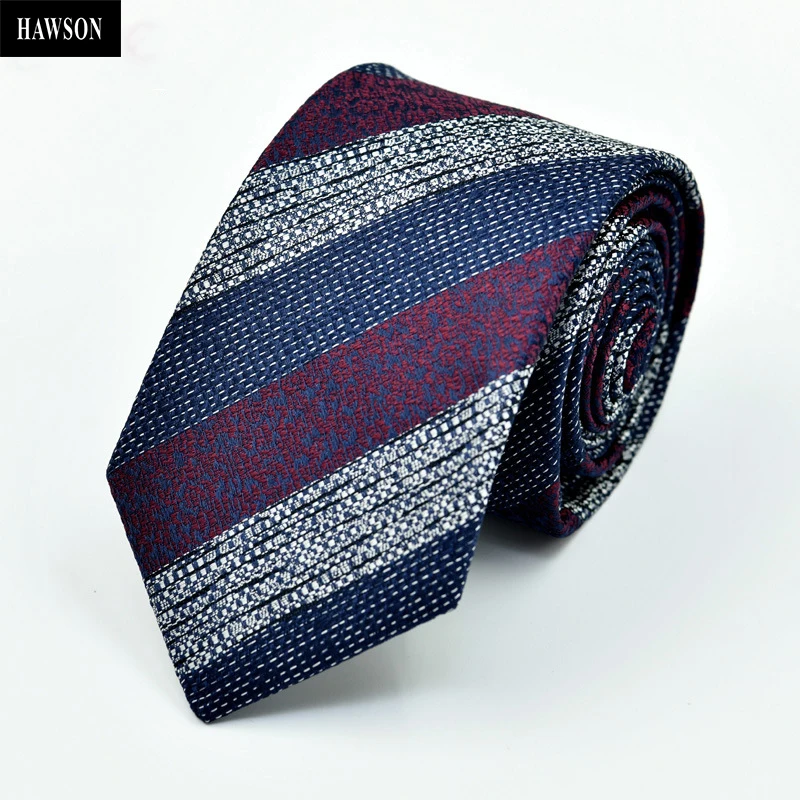 

HAWSON Mens Wide Striped Polyester Silk Tie for Business Wedding Party, 7cm Narrow Necktie for Men, Men's Accessories for Shirt