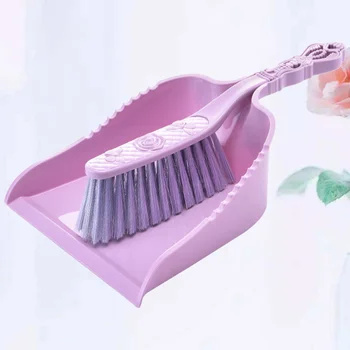 

1 Set of Desktop Cleaner Plastic Mini Portable Practical Durable Dustpan Broom Cleaning Tool for Apartment Home