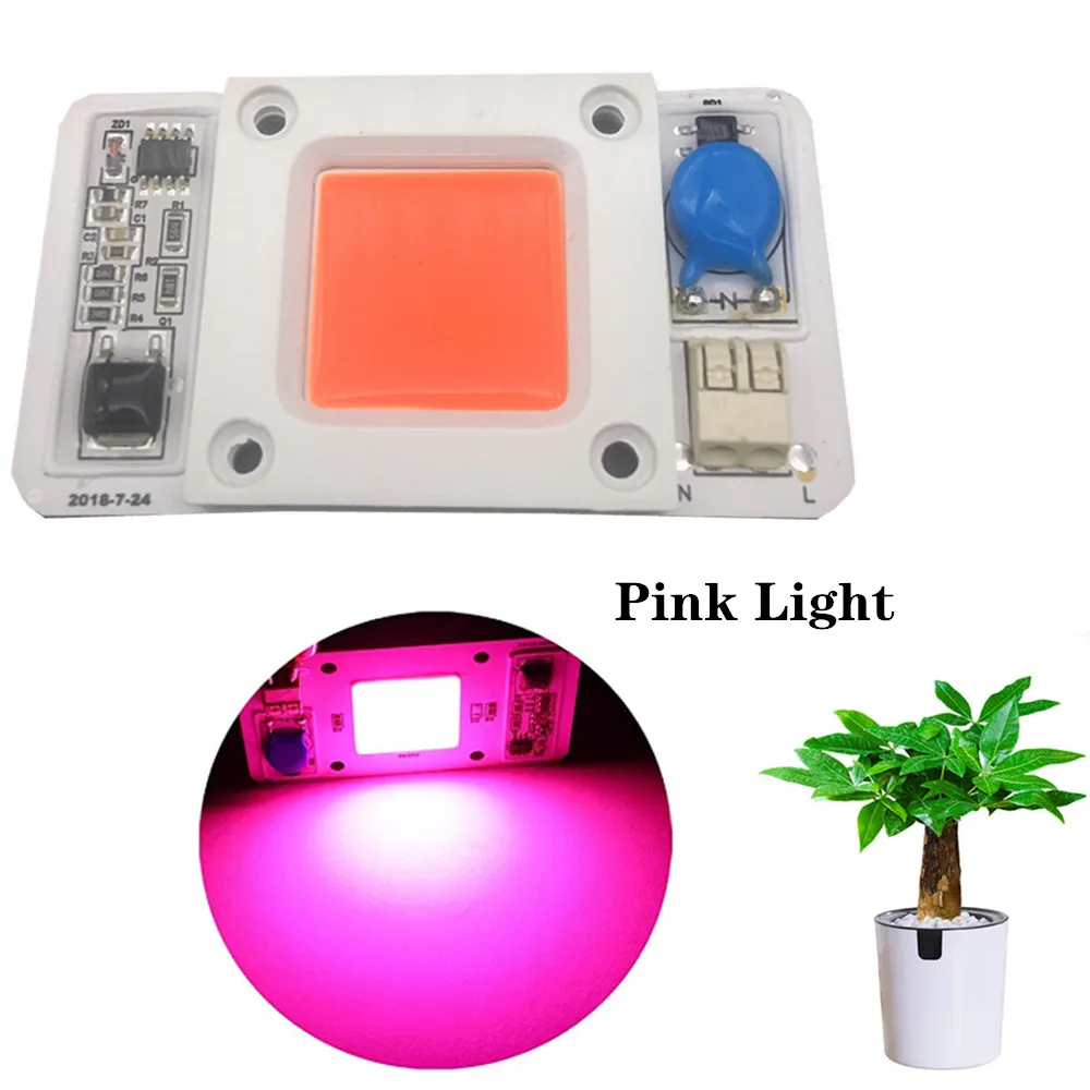 

10PCS Power LED Chip 50W Full Spectrum 400-840nm AC 220V/110V No Need Driver Light Bead DIY Watt Grow Light For Plant Flower