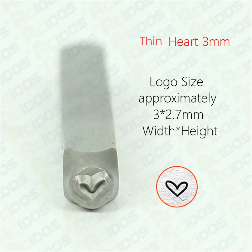 Fat Heart Steel Stamp DIY Metal Punch Stamp Metal Jewelry Design Stamps metal stamps 1.5/2/3mm