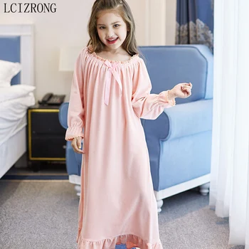 

Spring Winter Velvet Mom And Daughter Sleepwear Dress Korean Loose Long Sleeve Child Night Dress Sweet Kids Nightgowns