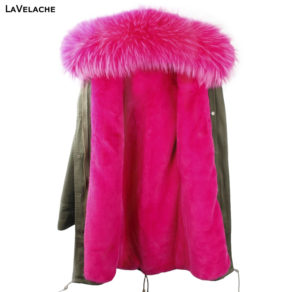 women's large fur hood coat